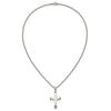 Chisel Stainless Steel Polished Cross Pendant on a 24 inch Cable Chain Necklace