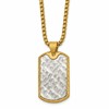 Chisel Stainless Steel Brushed and Textured Yellow IP-plated Dog Tag on a 24 inch Box Chain Necklace