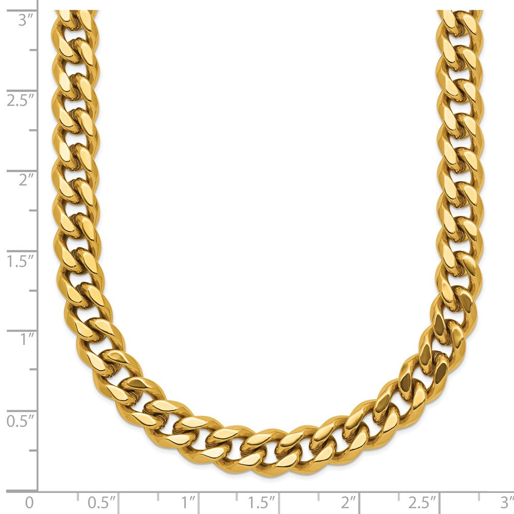 Chisel Stainless Steel Polished Yellow IP-plated 20 inch Plus a 3 inch Extension Curb Link Necklace