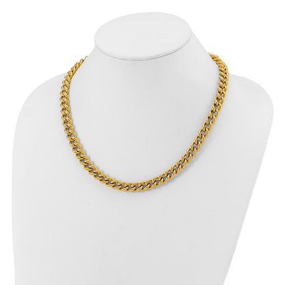 Chisel Stainless Steel Polished Yellow IP-plated 19.5 inch Plus a 3 inch Extension Round Curb Link Necklace