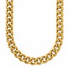 Chisel Stainless Steel Polished Yellow IP-plated 16 inch Plus a 2.5 inch Round Curb Link Necklace