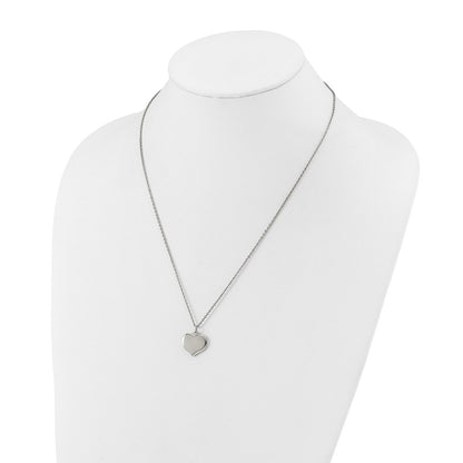 Chisel Stainless Steel Polished Heart Pendant on a 20.5 inch Plus 1 inch Extension Cable Chain Necklace
