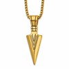 Chisel Stainless Steel Antiqued and Polished Arrowhead Pendant on a 22 inch Box Chain Necklace