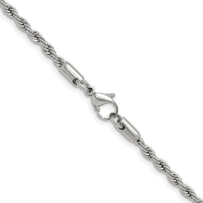 Chisel Stainless Steel Polished 3mm 18 inch Rope Chain
