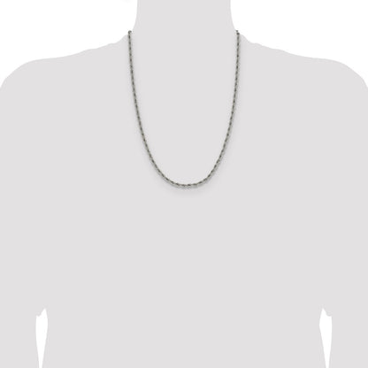 Chisel Stainless Steel Polished 3mm 24 inch Rope Chain