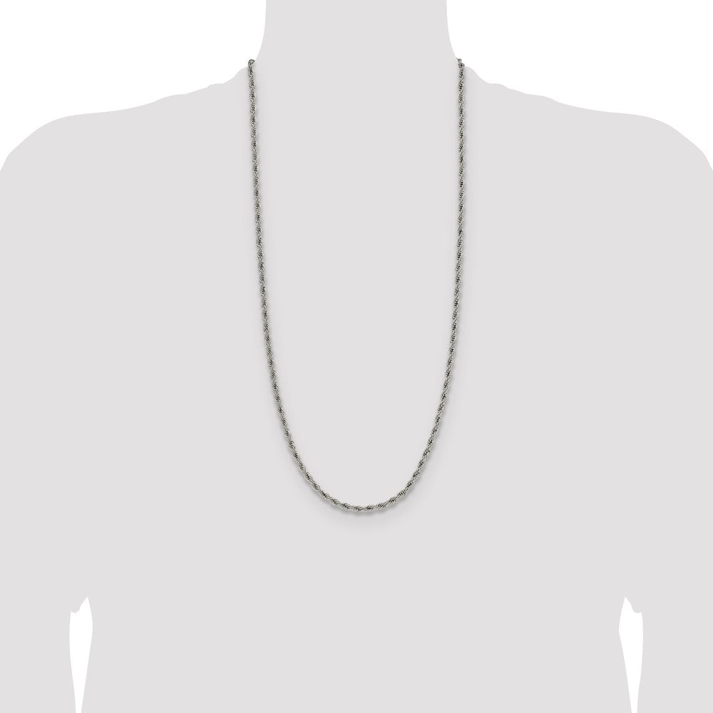 Chisel Stainless Steel Polished 3mm 30 inch Rope Chain