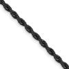 Chisel Stainless Steel Polished Black IP-plated 3mm 18 inch Rope Chain