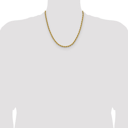 Chisel Stainless Steel Polished Yellow IP-plated 3mm 20 inch Rope Chain