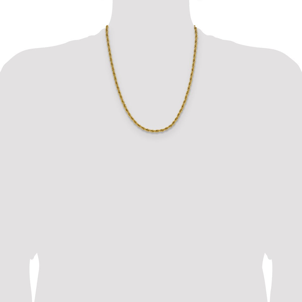 Chisel Stainless Steel Polished Yellow IP-plated 3mm 22 inch Rope Chain