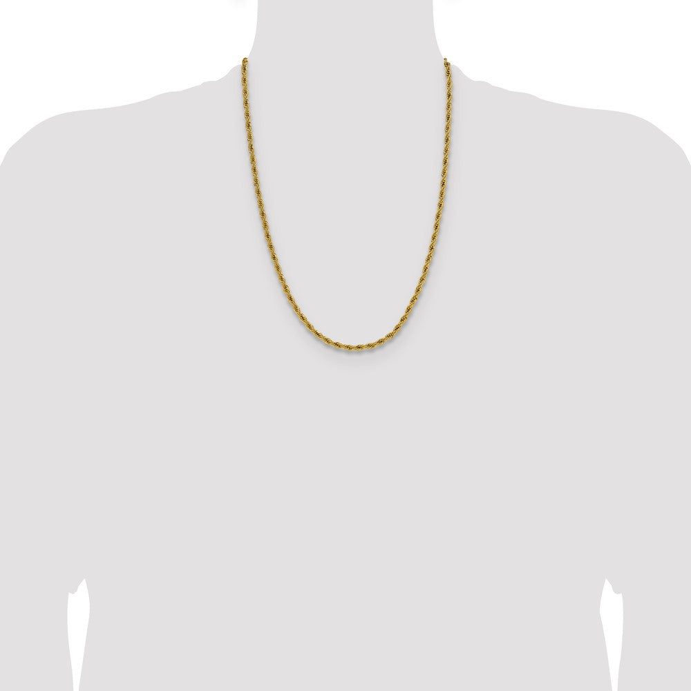 Chisel Stainless Steel Polished Yellow IP-plated 3mm 24 inch Rope Chain