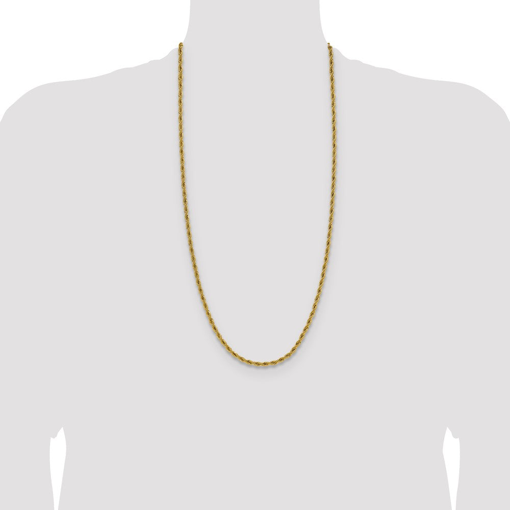 Chisel Stainless Steel Polished Yellow IP-plated 3mm 30 inch Rope Chain