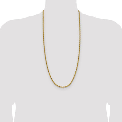 Chisel Stainless Steel Polished Yellow IP-plated 3mm 30 inch Rope Chain