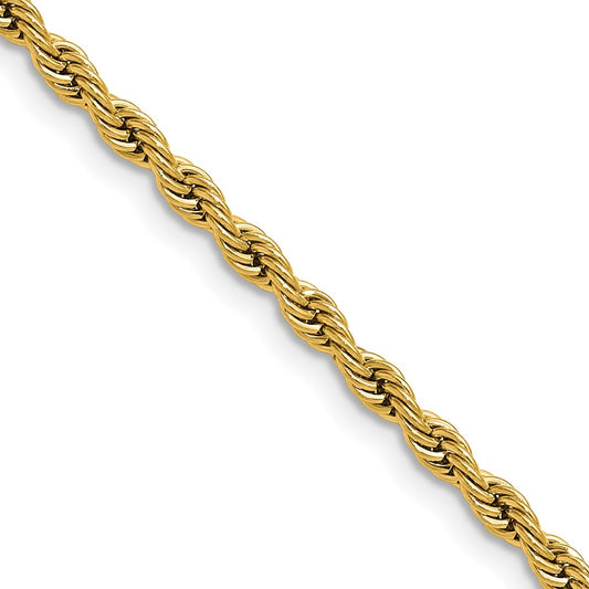 Chisel Stainless Steel Polished Yellow IP-plated 3mm 18 inch Rope Chain
