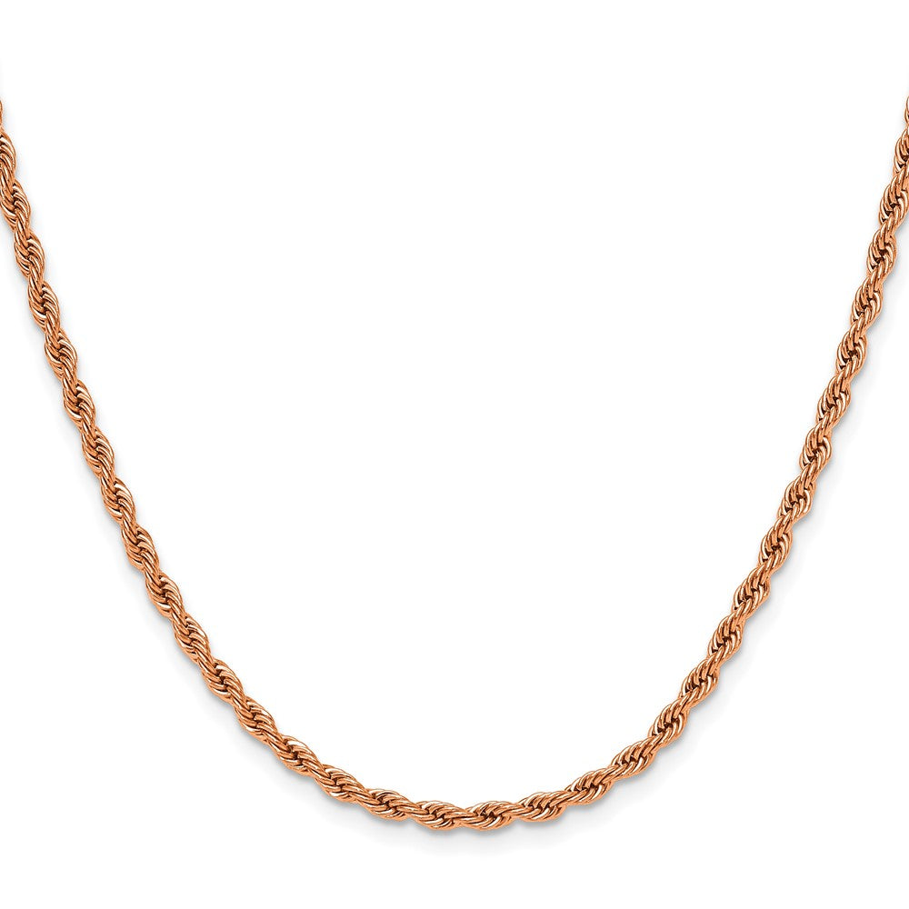 Chisel Stainless Steel Polished Rose IP-plated 3mm 18 inch Rope Chain