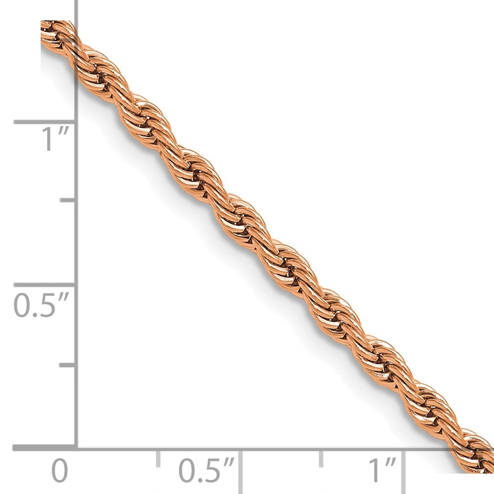 Chisel Stainless Steel Polished Rose IP-plated 3mm 24 inch Rope Chain