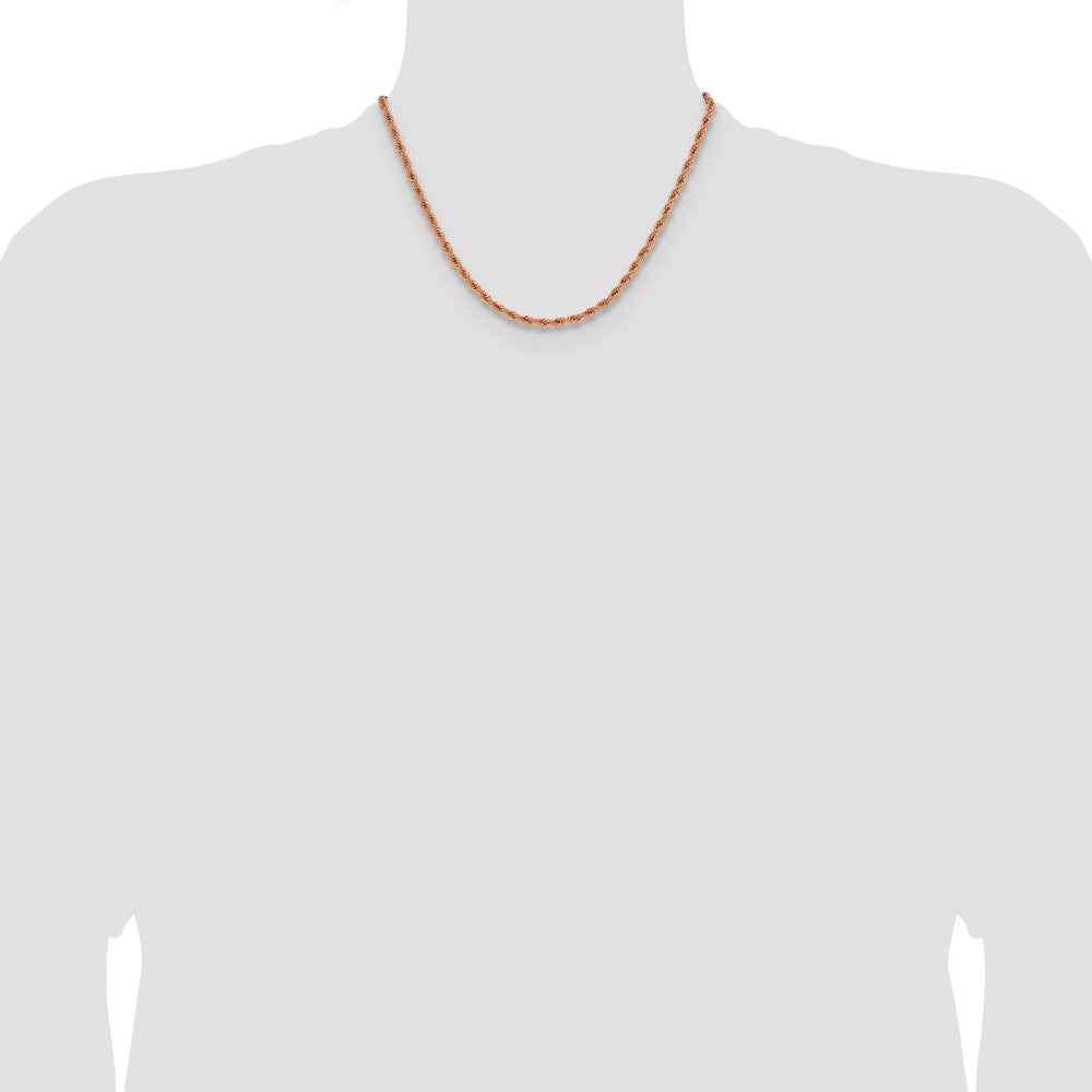 Chisel Stainless Steel Polished Rose IP-plated 3mm 18 inch Rope Chain