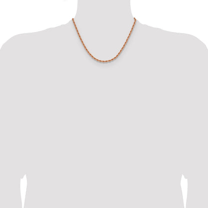 Chisel Stainless Steel Polished Rose IP-plated 3mm 18 inch Rope Chain