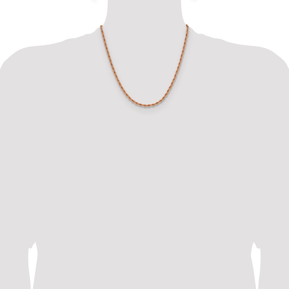 Chisel Stainless Steel Polished Rose IP-plated 3mm 20 inch Rope Chain
