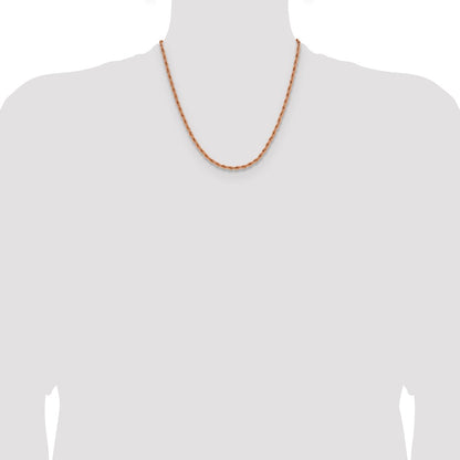 Chisel Stainless Steel Polished Rose IP-plated 3mm 20 inch Rope Chain
