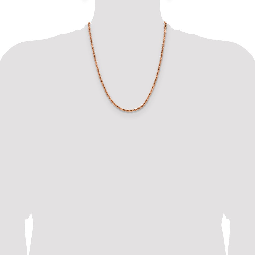 Chisel Stainless Steel Polished Rose IP-plated 3mm 22 inch Rope Chain