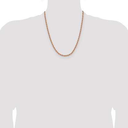 Chisel Stainless Steel Polished Rose IP-plated 3mm 22 inch Rope Chain