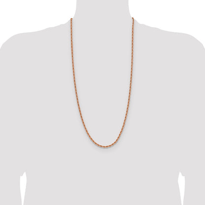 Chisel Stainless Steel Polished Rose IP-plated 3mm 30 inch Rope Chain