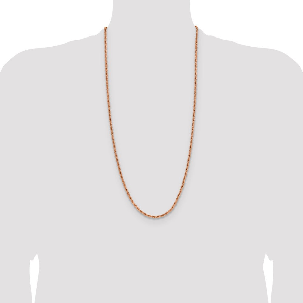 Chisel Stainless Steel Polished Rose IP-plated 3mm 30 inch Rope Chain