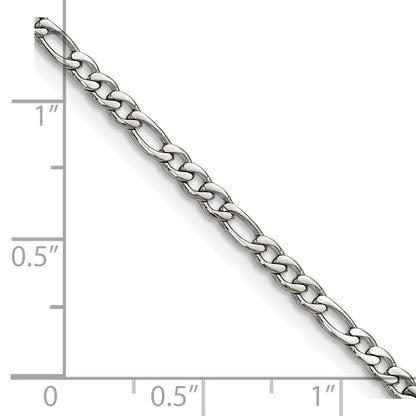 Chisel Stainless Steel Polished 3mm 20 inch Figaro Chain