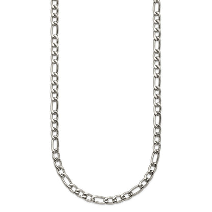 Chisel Stainless Steel Polished 4mm 20 inch Figaro Chain