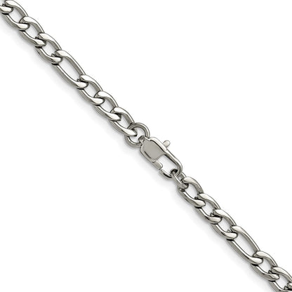 Chisel Stainless Steel Polished 4mm 20 inch Figaro Chain