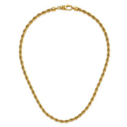 Chisel Stainless Steel Polished Yellow IP-plated 6mm Rope Chain 24 inch Necklace