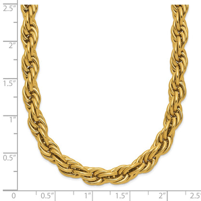 Chisel Stainless Steel Polished Yellow IP-plated 6mm Rope Chain 24 inch Necklace