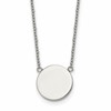 Chisel Stainless Steel Polished Disc on a 16 inch Plus a 2 inch Extension Cable Chain Necklace