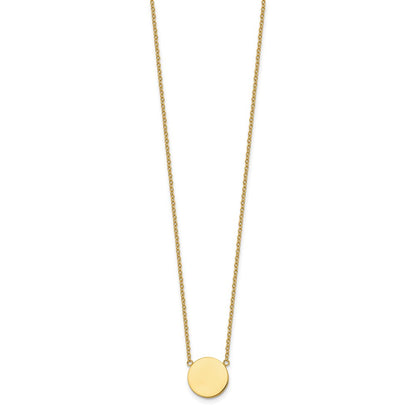 Chisel Stainless Steel Polished Yellow IP-plated 1.2mm Disc on a 16 inch Plus a 2 inch Extension Cable Chain Necklace