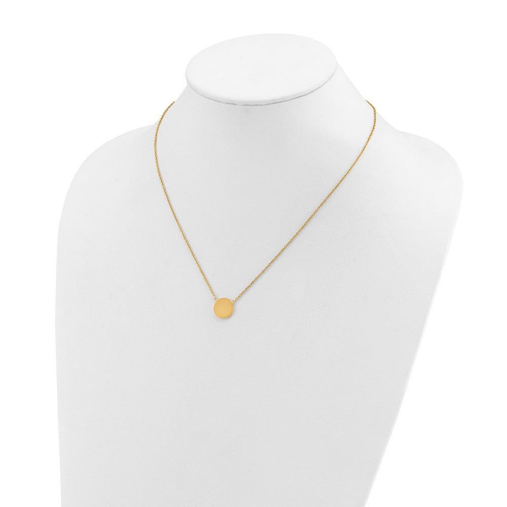Chisel Stainless Steel Polished Yellow IP-plated 1.2mm Disc on a 16 inch Plus a 2 inch Extension Cable Chain Necklace