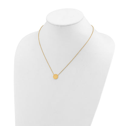 Chisel Stainless Steel Polished Yellow IP-plated 1.2mm Disc on a 16 inch Plus a 2 inch Extension Cable Chain Necklace