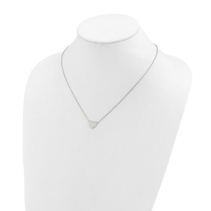 Chisel Stainless Steel Polished Heart on a 16 inch Plus 2 inch Extension Cable Chain Necklace