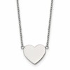 Chisel Stainless Steel Polished Heart on a 16 inch Plus 2 inch Extension Cable Chain Necklace