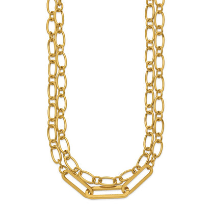 Chisel Stainless Steel Polished Yellow IP-plated Layered 18 inch Plus a 2 inch Extension Necklace