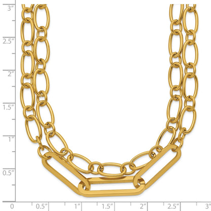 Chisel Stainless Steel Polished Yellow IP-plated Layered 18 inch Plus a 2 inch Extension Necklace