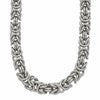 Chisel Stainless Steel Polished 8mm 24 inch Byzantine Link Necklace