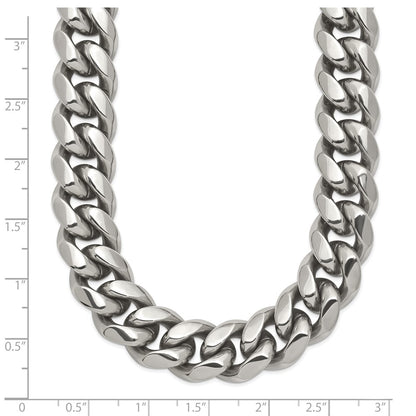 Chisel Stainless Steel Polished 14mm 24 inch Curb Link Necklace