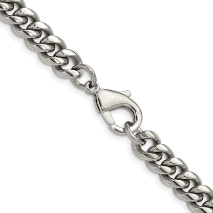 Chisel Stainless Steel Polished 8mm 24 inch Curb Link Necklace