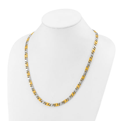 Chisel Stainless Steel Polished Yellow IP-plated 6mm 24 inch Infinity Link Necklace
