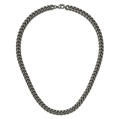 Chisel Stainless Steel Antiqued and Brushed 10mm 24 inch Curb Link Necklace