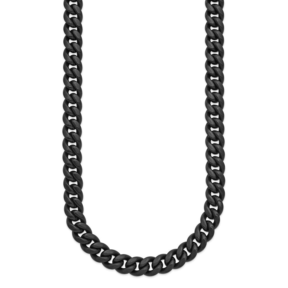 Chisel Stainless Steel Brushed Black IP-plated 8mm 24 inch Curb Link Necklace