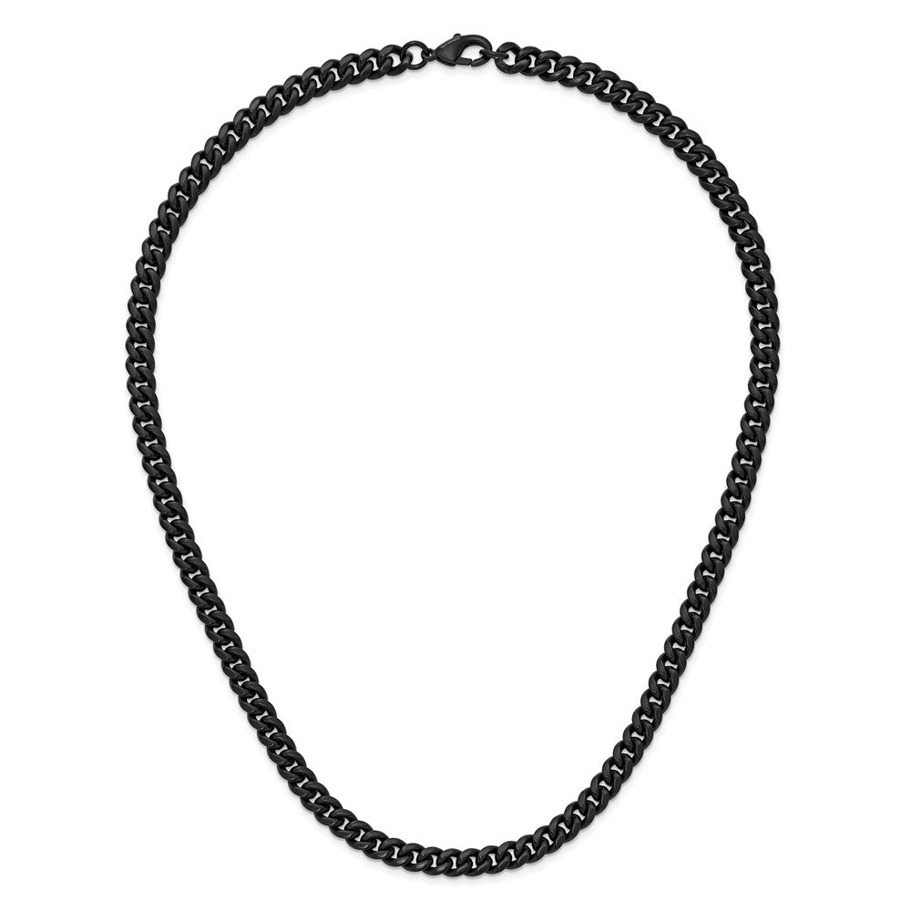 Chisel Stainless Steel Brushed Black IP-plated 8mm 24 inch Curb Link Necklace