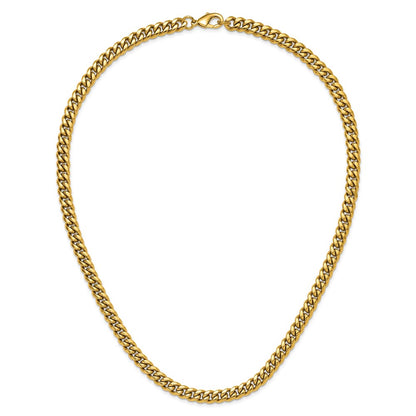 Chisel Stainless Steel Polished Yellow IP-plated 8mm 24 inch Curb Link Necklace