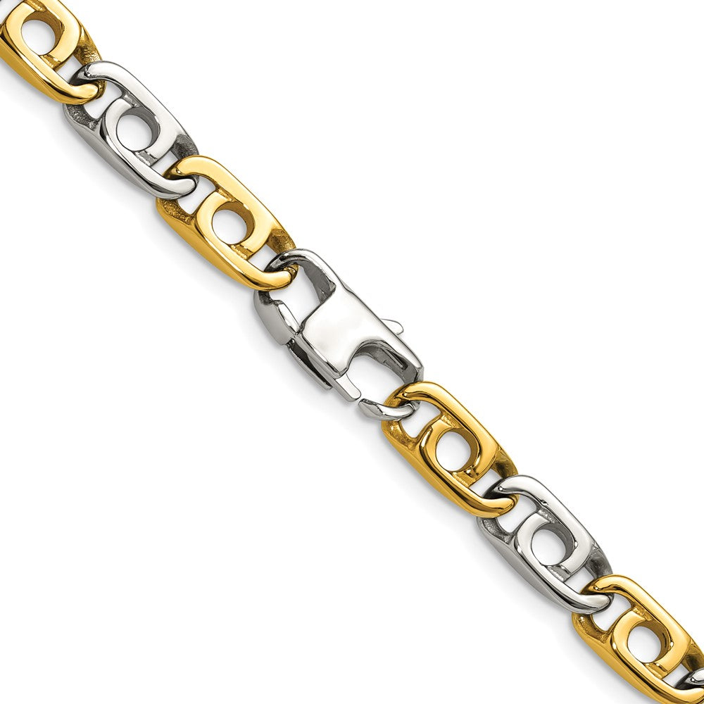 Chisel Stainless Steel Polished Yellow IP-plated 6mm 24 inch Anchor Chain Necklace