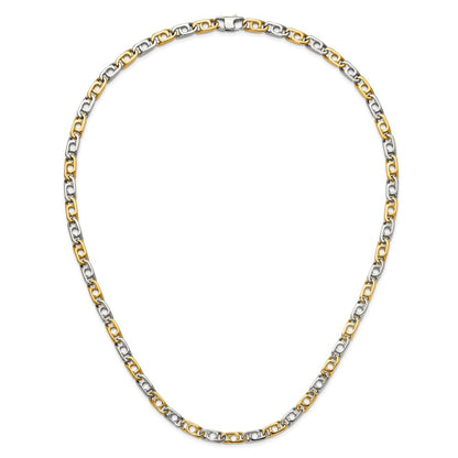 Chisel Stainless Steel Polished Yellow IP-plated 6mm 24 inch Anchor Chain Necklace